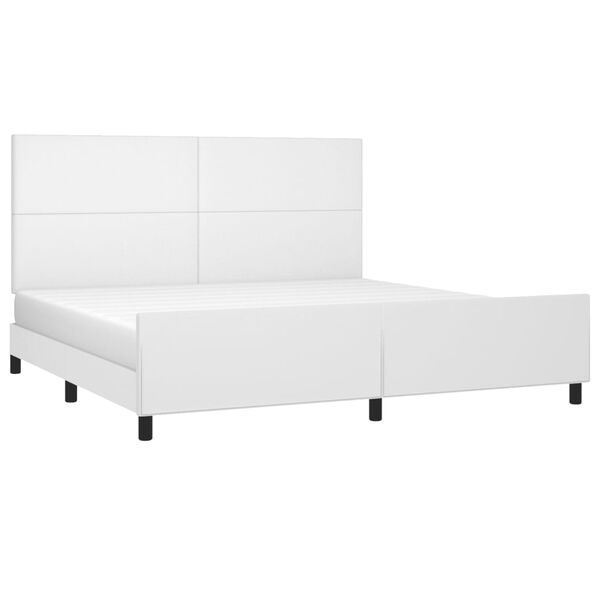 vidaXL Bedframe met hoofdbord kunstleer wit 200x200 cm