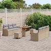 vidaXL Tuin Sofa Set met kussen met opslag 9 pcs Beige en Licht Grijs