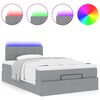 vidaXL Ottoman bed met matras en LED's 120x190 cm stof lichtgrijs