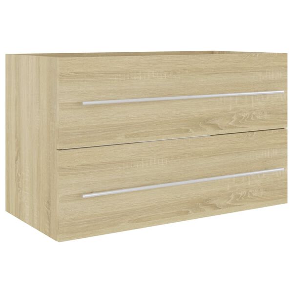 vidaXL Wastafelkast 80x38,5x48 cm bewerkt hout sonoma eikenkleurig