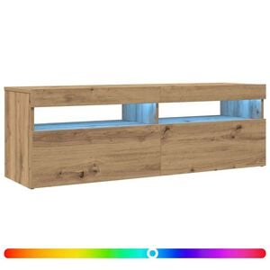 vidaXL Tv-meubel met LED 120x35x40 cm bewerkt hout artisanaal eiken