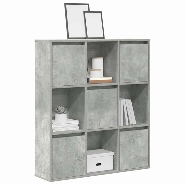 vidaXL Boekenkast 89x24x101,5 cm bewerkt hout betongrijs
