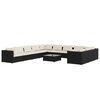 vidaXL 12-delige Loungeset met kussens poly rattan zwart