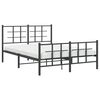 vidaXL Bedframe met hoofd- en voeteneinde metaal zwart 135x190 cm