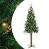 vidaXL Slanke Kerstboom Groen 150 cm PVC en massief dennenhout