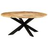 vidaXL Eettafel rond 175x75 cm ruw mangohout