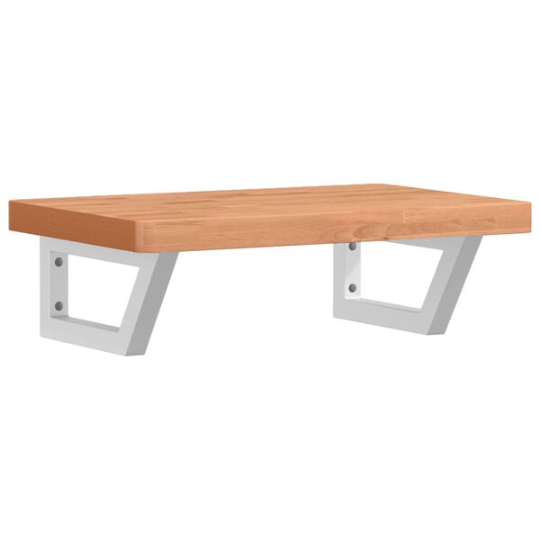 vidaXL Badkamer wandschap staal en massief beukenhout