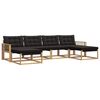 vidaXL Buiten bankenset met kussen 6 pcs Wit en zwart