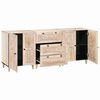 vidaXL Dressoir 3 pcs Wit 60 x 33 x 75 cm massief mangohout