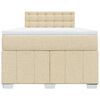 vidaXL Boxspring met matras stof cr&egrave;mekleurig 120x200 cm