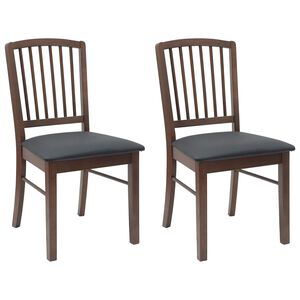 vidaXL Eettafelstoelen 2 st Massief Rubberhout Licht Bruin