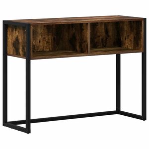 vidaXL Bijzettafel met opslag Rook Eik 100 x 36 x 75 cm Bewerkt hout