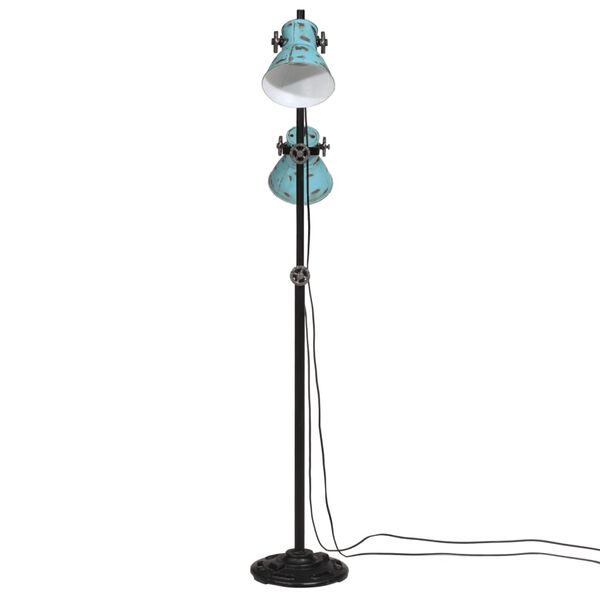 vidaXL Vloerlamp 25 W E27 25x25x90/140 cm verweerd blauw