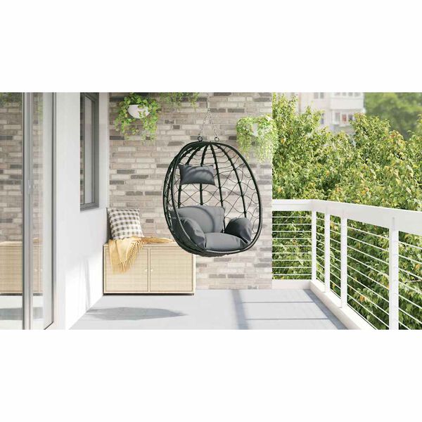 vidaXL Hangende ei-stoel Antraciet 91.5 x 60 x 110 cm poly rattan