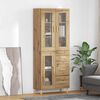 vidaXL Hoge kast Artisan Eiken 69,5 x 34 x 180 cm Bewerkt hout