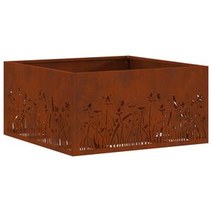vidaXL Vuurkom Roestig 60 x 60 x 30 cm weervast staal