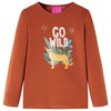 Kindershirt met lange mouwen 128 cognackleurig