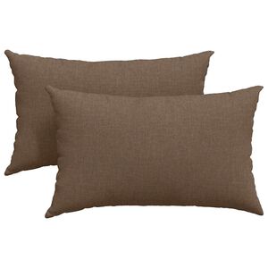vidaXL Sofa Kussens 2 st Stof Bruin 50 x 30 cm