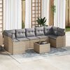 vidaXL Tuin Sofa Set 8 pcs Beige en Grijs Poly Riet en Staal en Glas