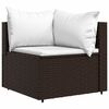 vidaXL 3-delige Loungeset met kussens poly rattan bruin