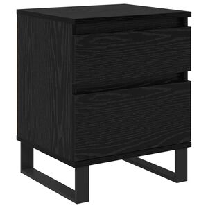 vidaXL Nachtkastje Zwart Eiken 40 x 35 x 50 cm Bewerkt hout