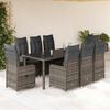 vidaXL 9-delige Bistroset met kussens poly rattan grijs