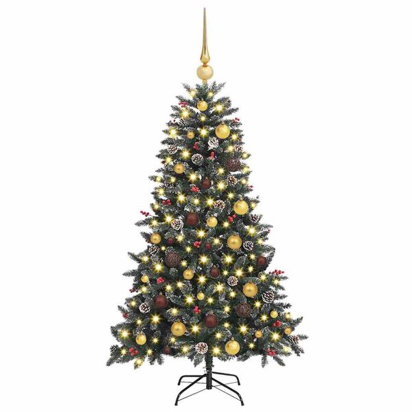 vidaXL Kunstkerstboom met 150 LED Groen 150 cm PVC en Plastic en Staal
