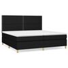 vidaXL Boxspring met matras stof zwart 200x200 cm