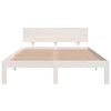 vidaXL Bedframe massief hout wit 135x190 cm