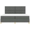 vidaXL Boxspringbed met matras Donkergrijs 200 x 200 cm Stof