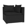 vidaXL 5-delige Loungeset met kussens poly rattan zwart