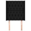 vidaXL Hoofdbord met randen 83x16x118/128 cm stof zwart