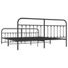 vidaXL Bedframe met hoofd- en voeteneinde metaal zwart 193x203 cm