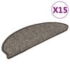 vidaXL Trapmatten zelfklevend 15 st sisal-look 65x21x4 cm grijs-beige