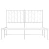 vidaXL Bedframe met hoofdbord metaal wit 120x200 cm