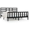 vidaXL Bedframe massief hout zwart 180x200 cm