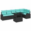 vidaXL Tuin Sofa Set 7 st Zwart Poly riet