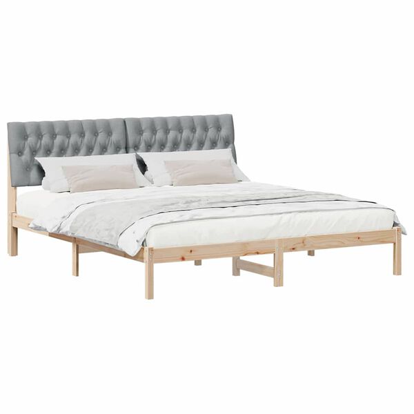 vidaXL Bedframe met Gevoerd Hoofdgedeelte Bruin 180 x 200 cm