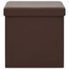 vidaXL Opbergkrukken inklapbaar 2 st PVC bruin