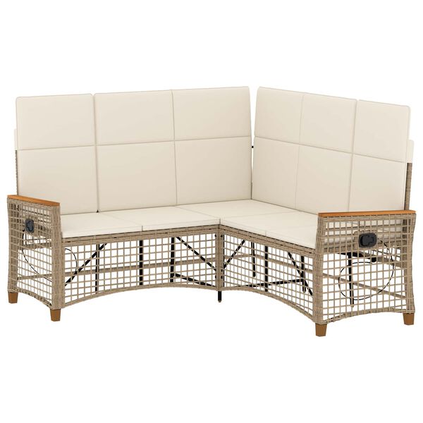 vidaXL Tuin ligbankset Beige en Cr&egrave;me Wit 164 x 164 x 112 cm