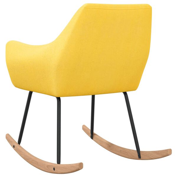 vidaXL Schommelstoel stof mosterdgeel