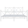 vidaXL Bedframe met hoofd- en voeteneinde metaal wit 150x200 cm