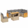 vidaXL 7-delige Loungeset met kussens poly rattan beige