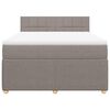 vidaXL Boxspring met matras stof taupe 140x200 cm