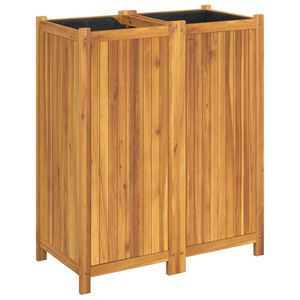 vidaXL Plantenbak met voering 84x42x100 cm massief acaciahout