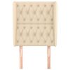 vidaXL Hoofdbord met randen 83x23x118/128 cm stof cr&egrave;mekleurig