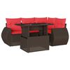 vidaXL 5-delige tuinbankset met kussens, bruin polyrotan