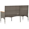 vidaXL Tuinbank 3-zits met kussens poly rattan grijs
