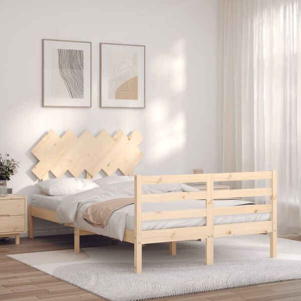 vidaXL Bedframe met hoofdbord massief hout