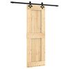 vidaXL Schuifdeur Naturel en Zwart 70 x 210 cm Massief Grenenhout